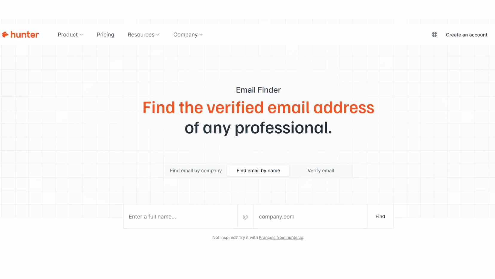 Hunter.io E-mail Finder Tool