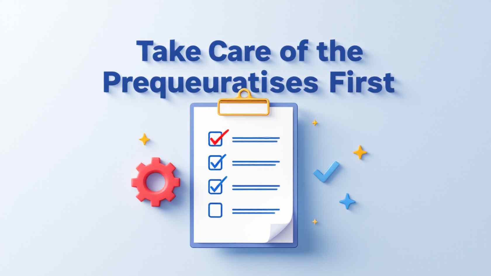Take Care of the Prerequisites First