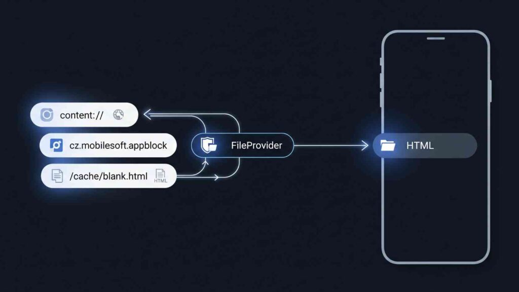 Understanding contentcz.mobilesoft.appblock.fileprovidercacheblank.html