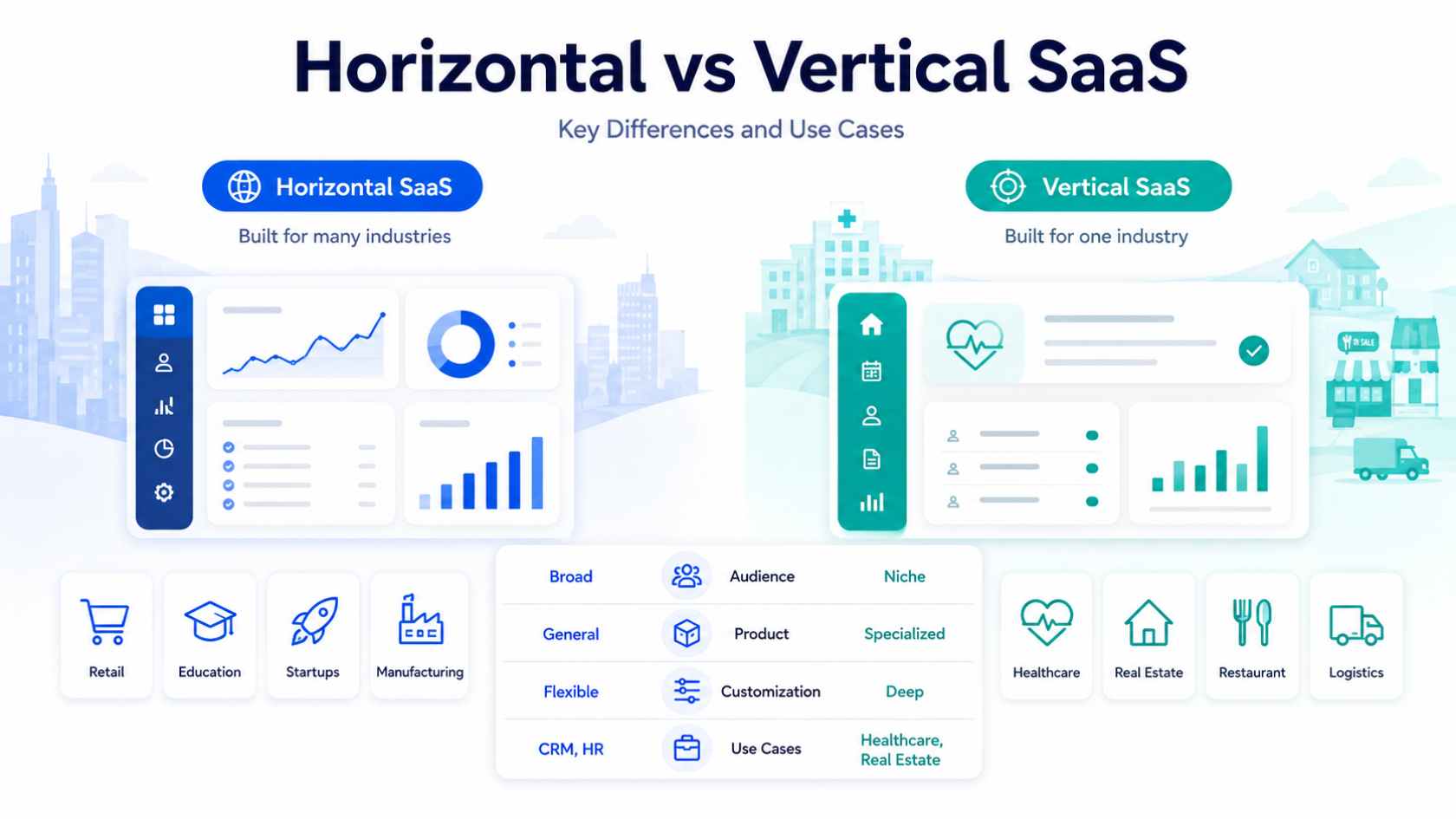 Horizontal vs Vertical SaaS Key Differences and Use Cases