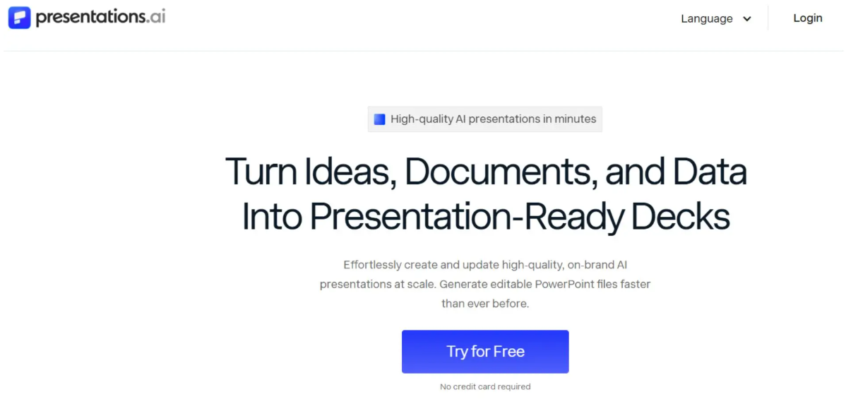 Presentations.ai – Budget-Friendly Drafts in A Few Clicks