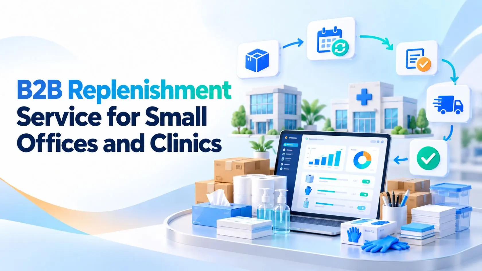 Monthly supply delivery of office and clinic consumables