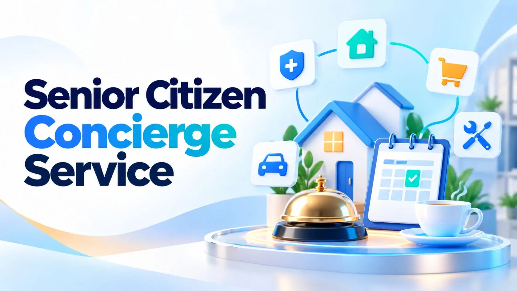 Concierge assistant helping an elderly Indian couple with errands and appointments